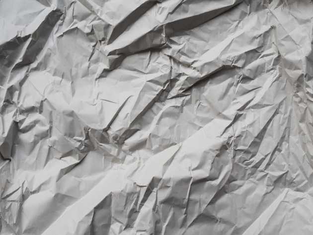 Crumpled packaging paper