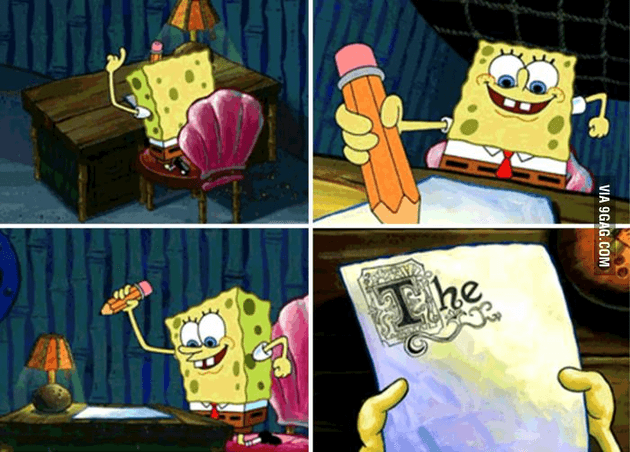 Spongebob essay writing meme